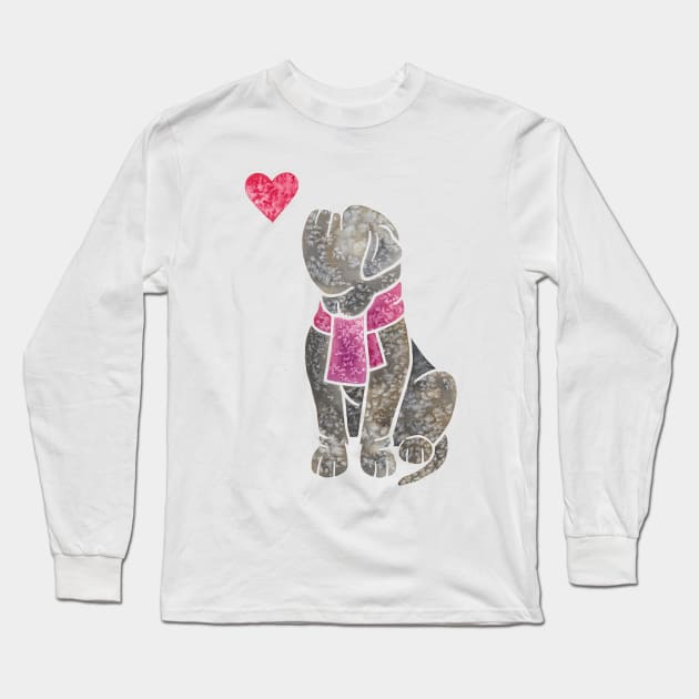 Watercolour Neapolitan Mastiff Long Sleeve T-Shirt by animalartbyjess